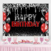 Silber Bokeh Funkeln Schwarz Glücklich Geburtstag Hintergrund